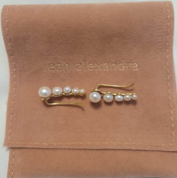 leah alexandra Jewelry - Leah Alexandra pearl ear climbers